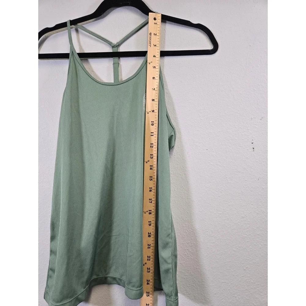 Nike Dri-FIT Ribbed Athletic Training Racerback Tank Top Sage Green Medium